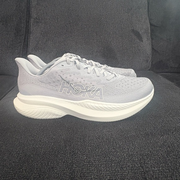 Hoka One One Mach 6 1147790-SLBS Stardust Gray White Sneaker Men's size 13